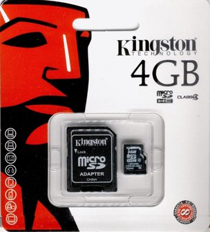 Gespecificeerd voor Interpunctie Kingston Micro SD 4 GB - Telecomhuis.nl