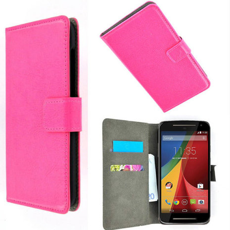 Motorola moto G gen) 2015 smartphone hoesje book style wallet roze - Telecomhuis.nl