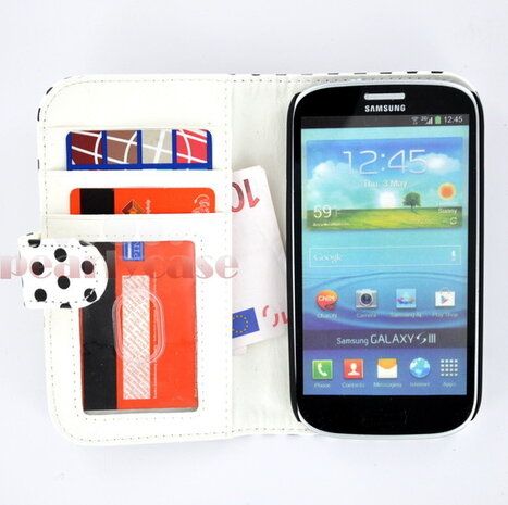 vervolgens Dalset Kantine Samsung galaxy s3 neo polkadot book style wallet case - Telecomhuis.nl