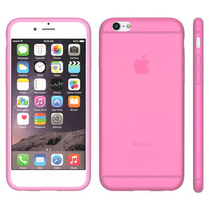 Apple iPhone 6 smartphone hoesje siliconen case mat roze transparant - Telecomhuis.nl